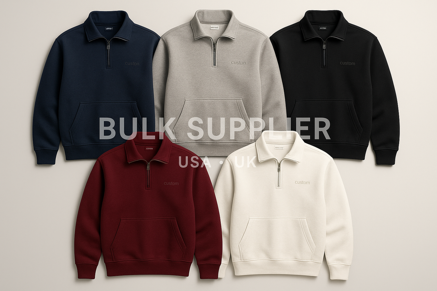 Custom Quarter-Zip Sweatshirts Bulk Supplier USA UK