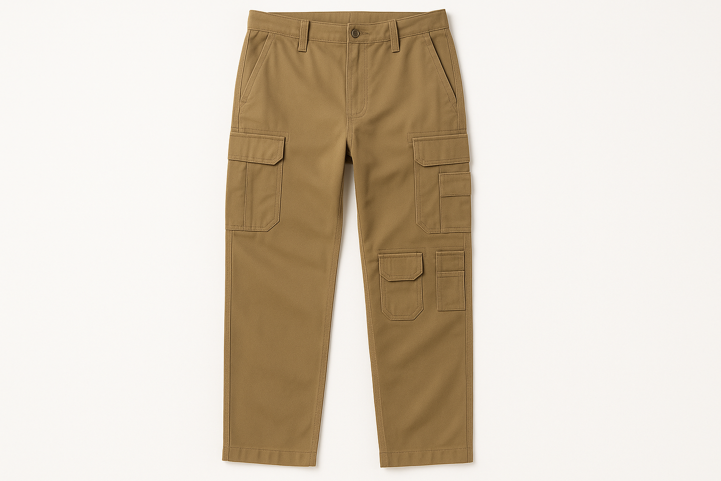 Wholesale Khaki Multi-Pocket Cargo Trousers Supplier