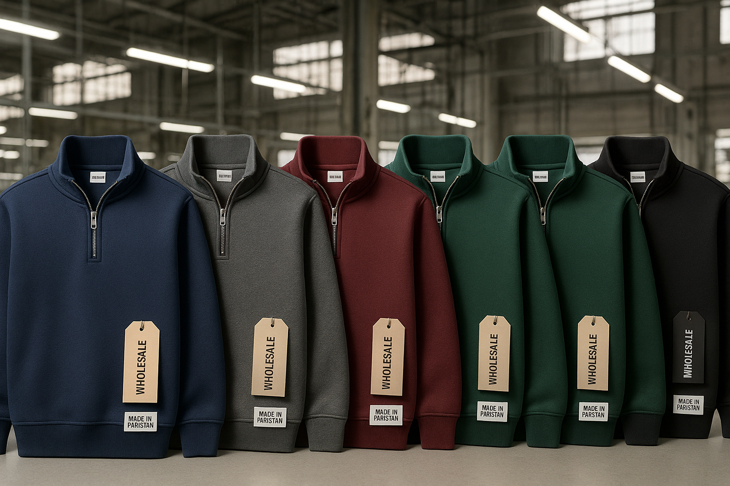 Wholesale Quarter-Zip Sweatshirt Manufacturer Pakistan