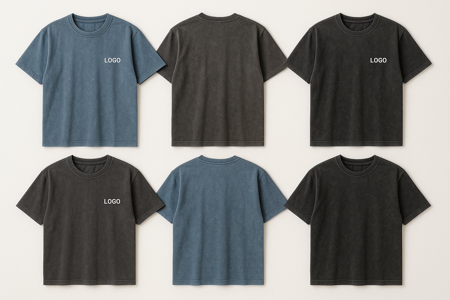 Custom Logo Stone Wash T-Shirts Wholesale Export