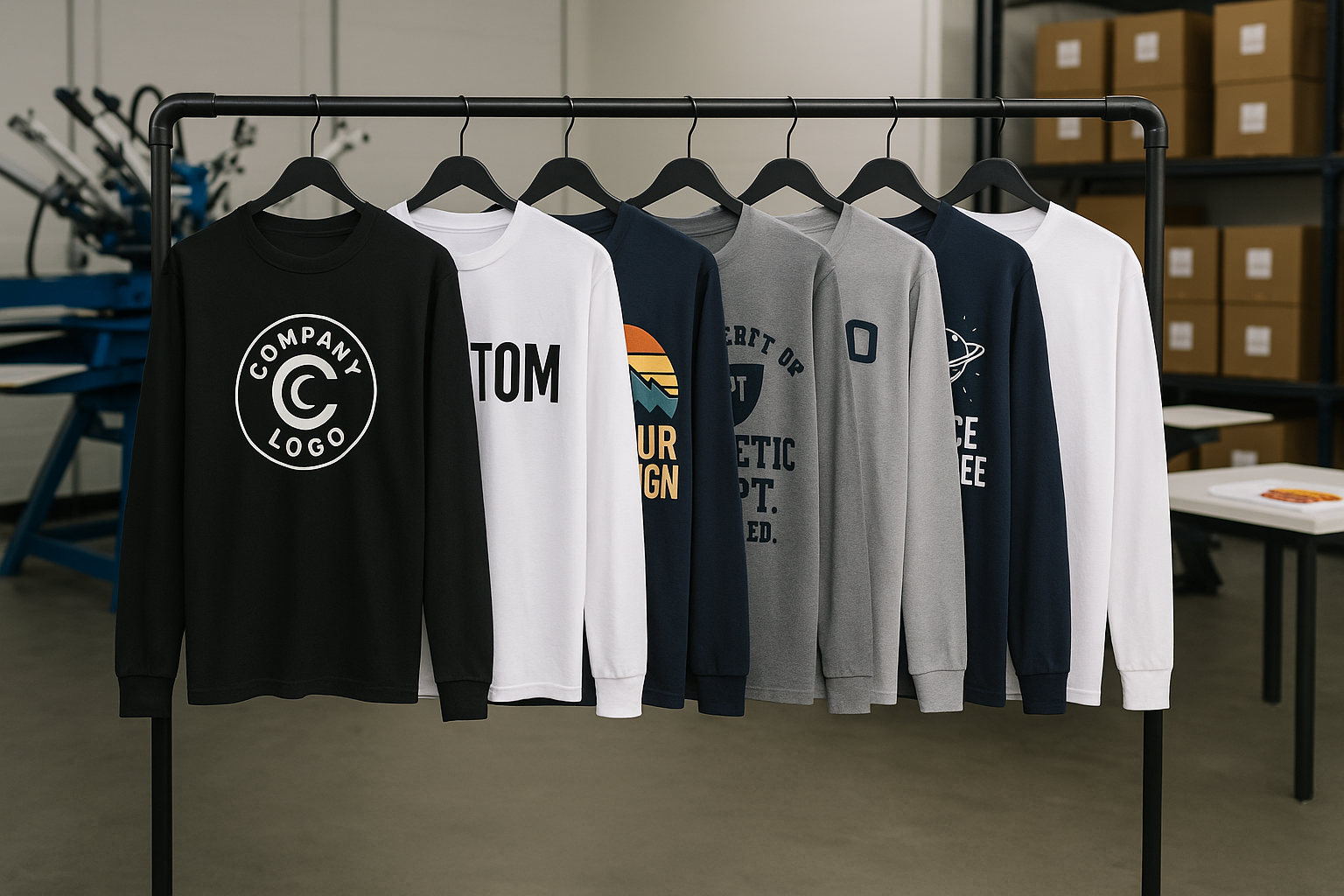 Custom Long Sleeve T-Shirt Wholesale Printing