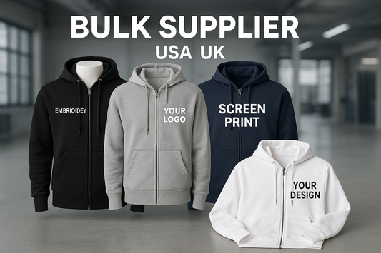 Custom Zip Hoodies Bulk Supplier USA UK
