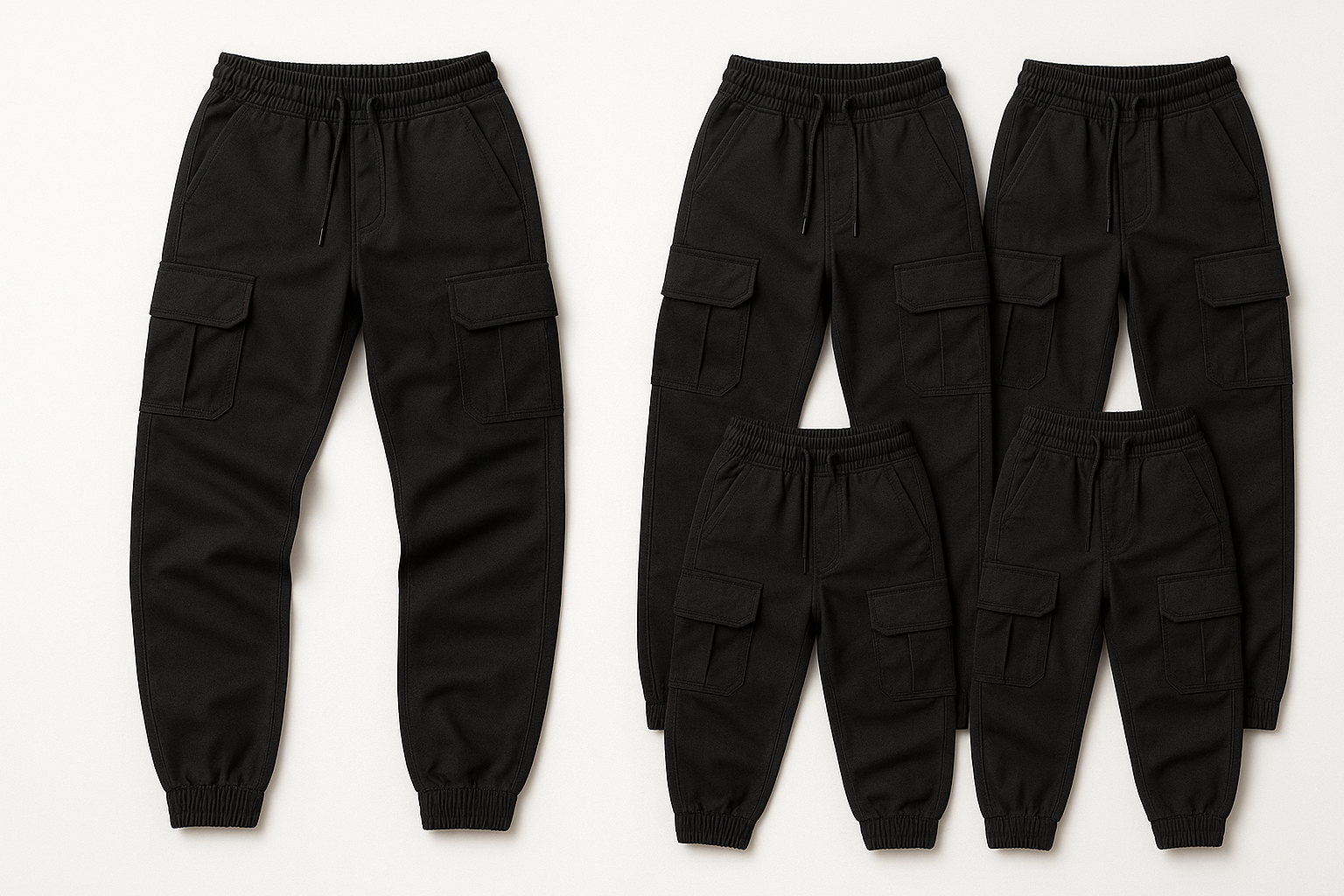 OEM Black Streetwear Cargo Trousers Manufacturer Pakistan