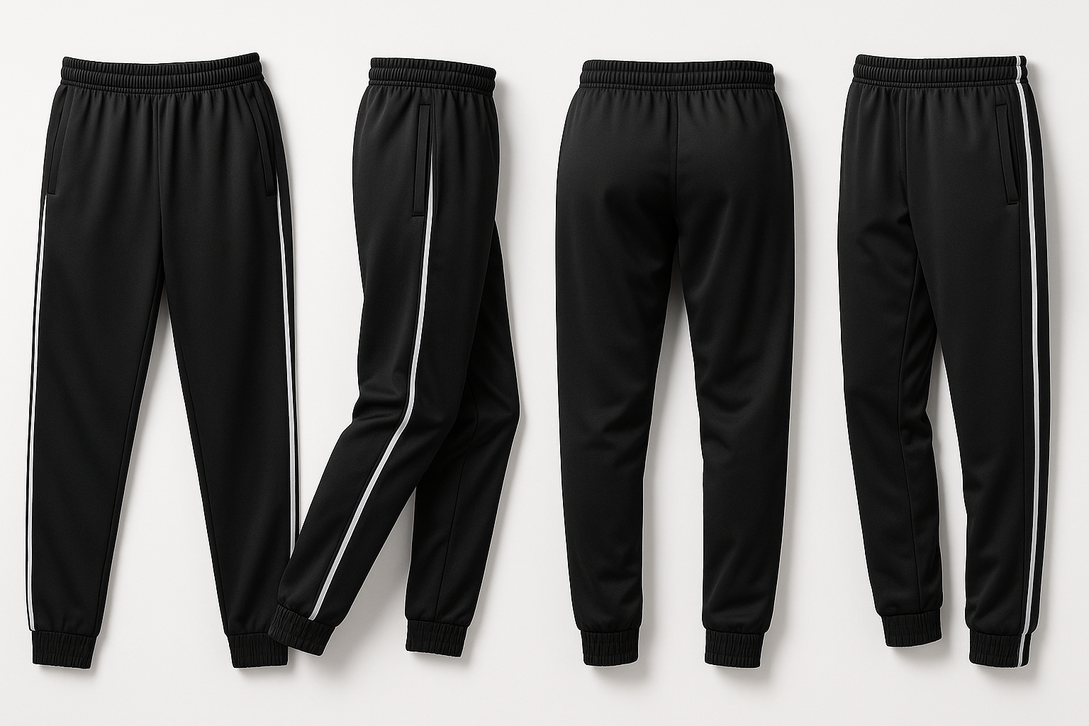 Wholesale Black Polyester Track Trousers Manufacturer