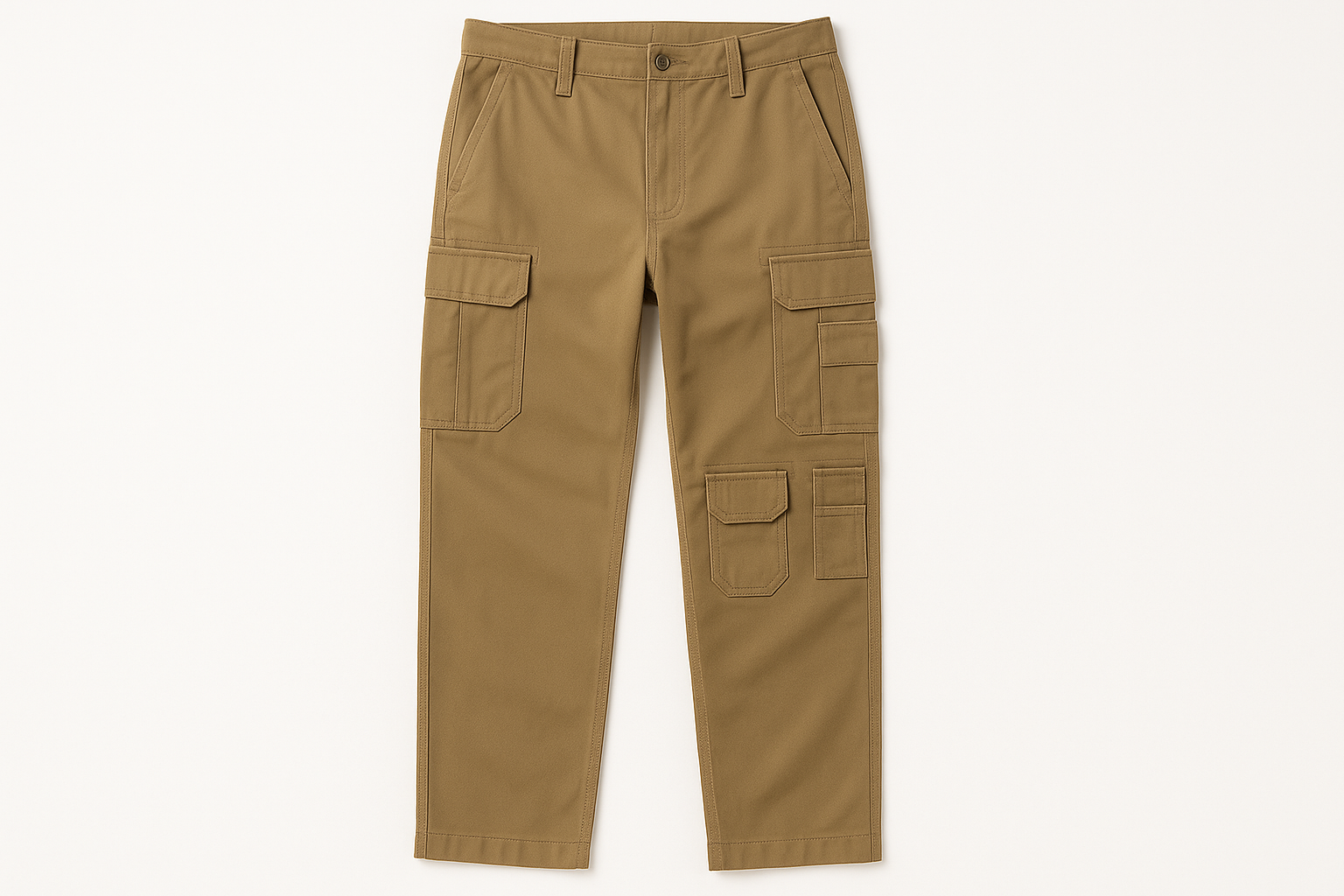 Wholesale Khaki Multi-Pocket Cargo Trousers Supplier