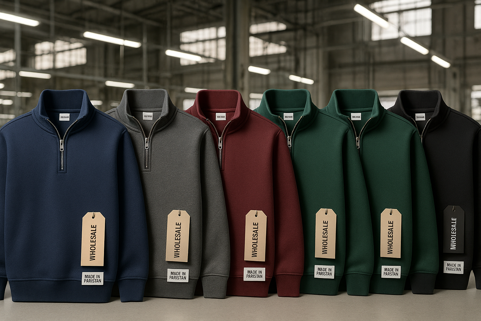 Wholesale Quarter-Zip Sweatshirt Manufacturer Pakistan